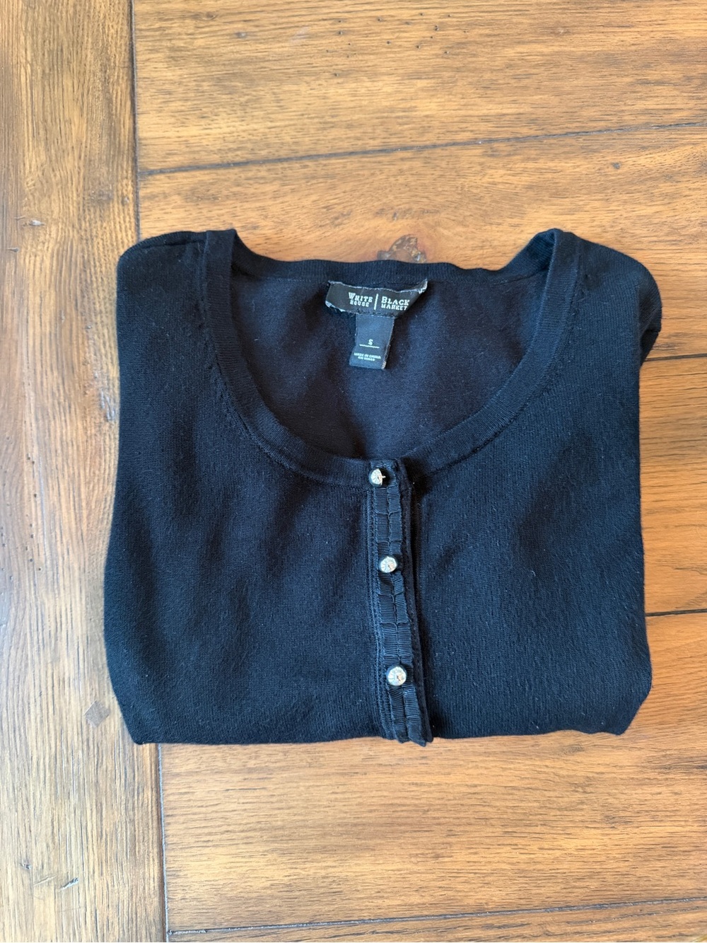 White House Black Market Black Knit Cardigan Size S - Picture 3 of 5